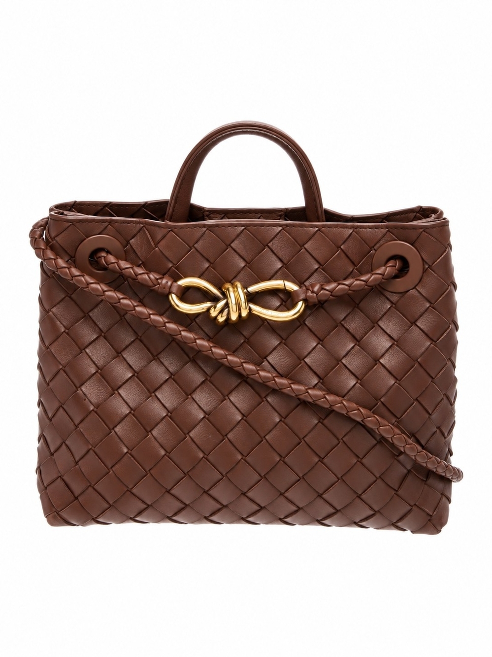Bottega Veneta Small Brown Intrecciato Leather Drawstring Shoulder Bag - Picture 4 of 10